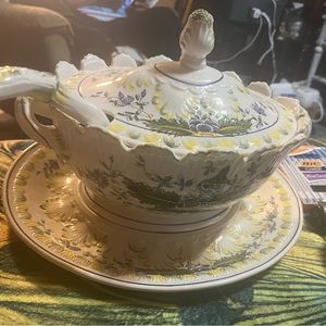 Vintage Italian Soup Tureen, highly collectible, very unique, hand painted
